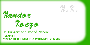 nandor koczo business card