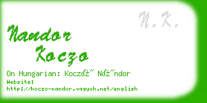 nandor koczo business card